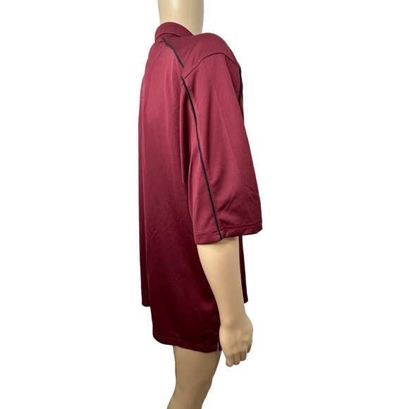 Top Flite Men's XL Golf Polo Shirt Maroon Short Sleeve Polyester 3 Button Casual - Picture 9 of 11